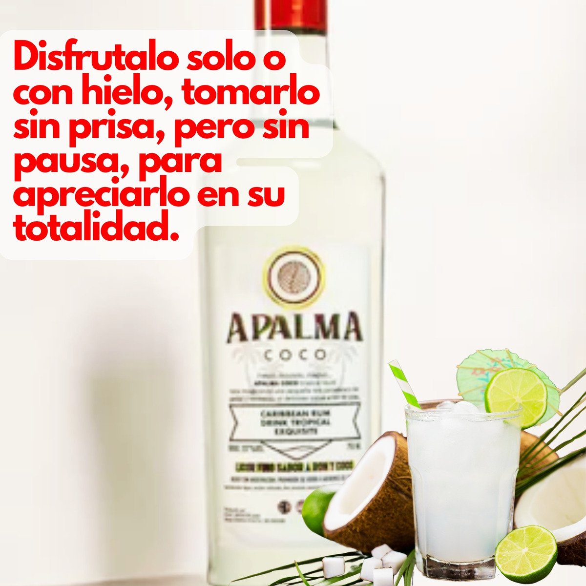 Ron Apalma Coco Caribbean Rum 750ml Botella Premium