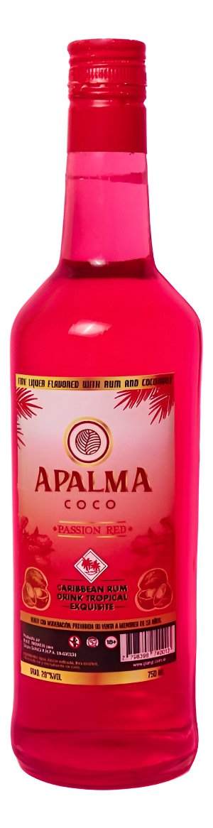 Ron Apalma Coco Caribbean Rum Pasion Red Botella Premium