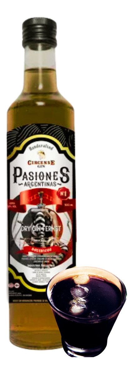 Gin Pasiones Argentinas Al Fernet Artesanal Circense Premium