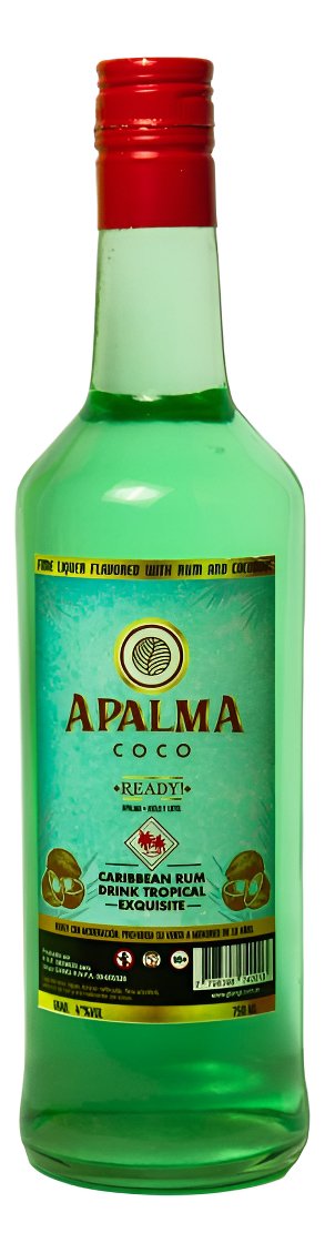 Ron Apalma Coco Caribbean Rum Listo Ready  Botella Premium