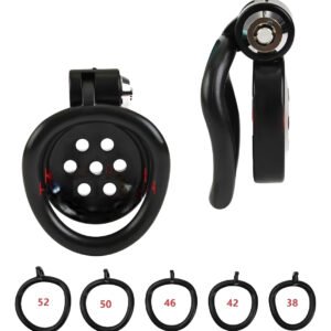 Jaula de castidad Invertida Sado Pene Flat Set 5 Anillos